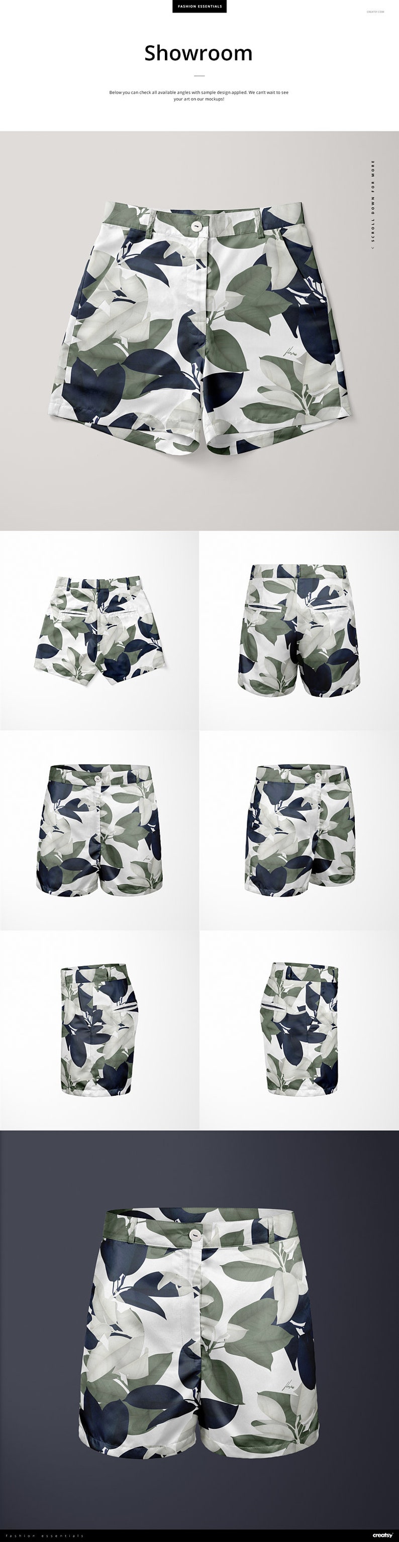 Womens Polyester Shorts Mockup Set Shorts Template Ghosted - Etsy