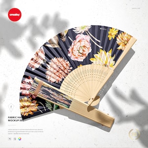 Fabric Hand Fan Mockup Set