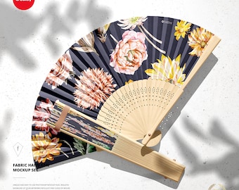 Stoff-Fächer Mockup Set