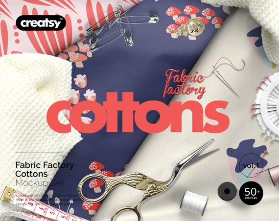 Download Fabric Factory Vol 1 Cotton Mockup Set Fabrics Mockup Etsy