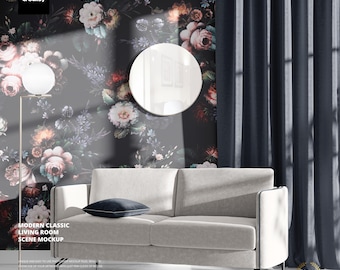 Modern Classic Living Room Scene Mockup