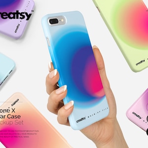 iPhone 7+, Plus Snap Case Mockup Set, Plastic Full Warp Case Mockup Bundle, iPhone 7 Sublimation Case In Hand, Customize Classic Case 8