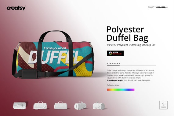 Download Polyester Duffel Bag Mockup Set 19x9 5 Custom Duffel Bag Etsy Yellowimages Mockups