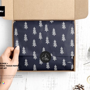 Set di mockup in carta velina per scatole postali