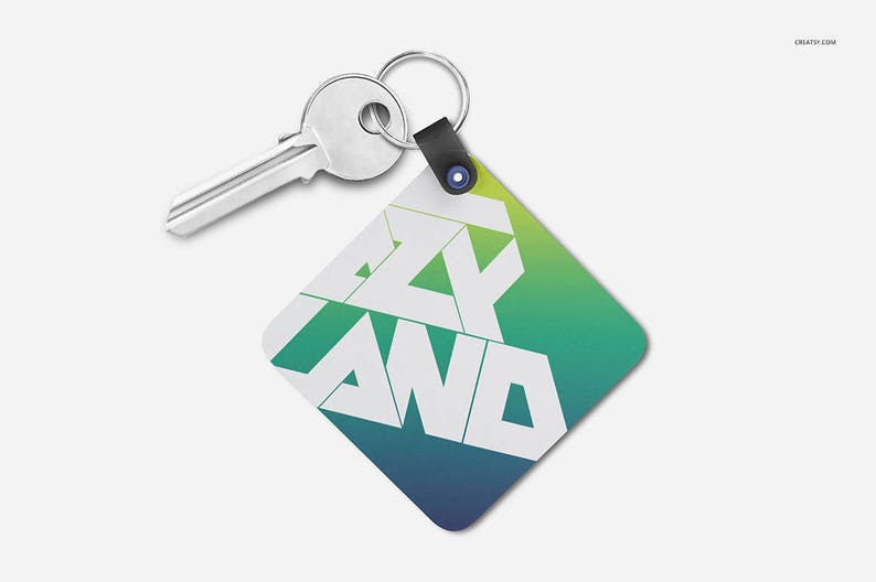 Download Key Chains Mockup Set Key Tag Template Square Rectangular | Etsy