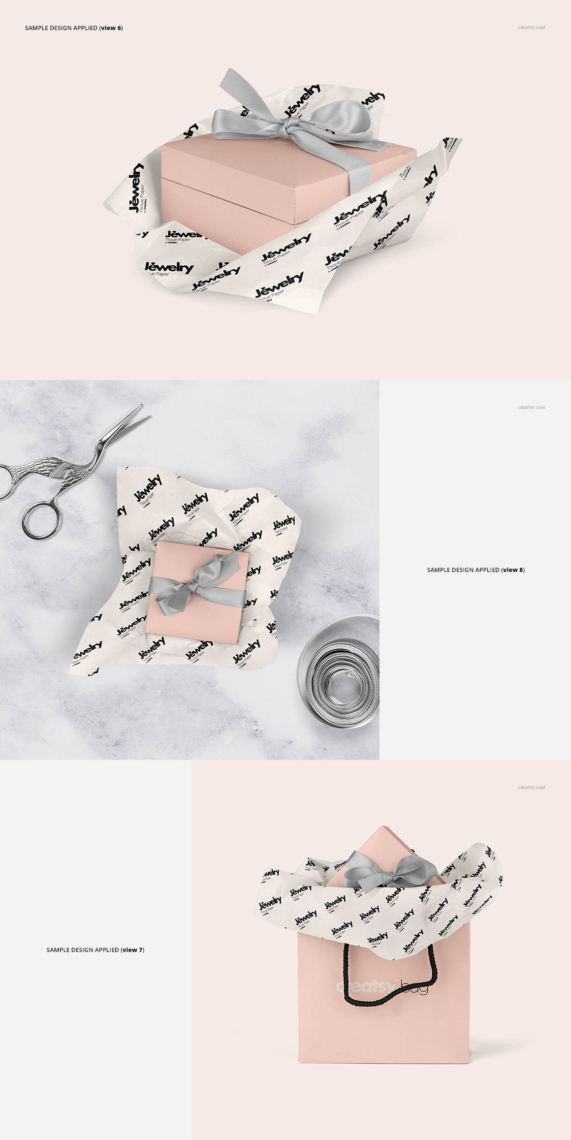 Jewelry Wrapping Tissue Paper Mockup Set Giftwrap Gift Bag Etsy