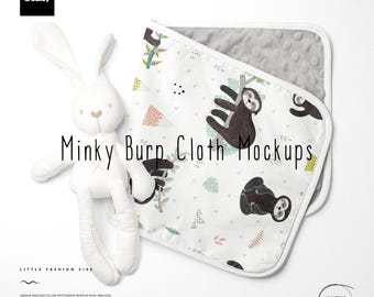 Minky Burp Cloth Mockup Set