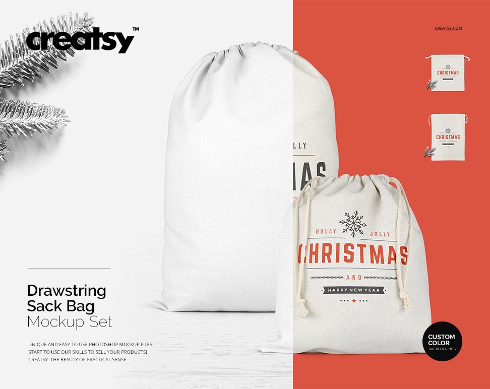 Download Drawstring Sack Bag Mockup Set Custom Tote Bag Personalized Etsy