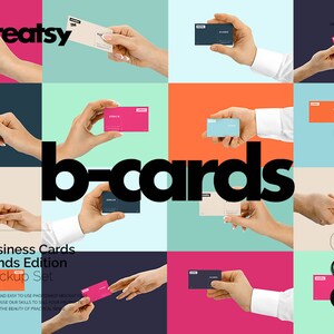 Business Cards Mockup Set Hands Edition, Editable Bcards Template, Business Cards Template in hand, Digital Download