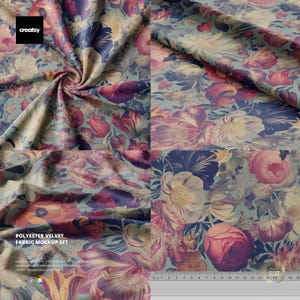 Polyester Velvet Fabric Mockup Set