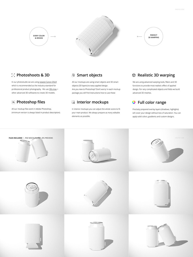 Can Cooler Mockup Set Etsy
