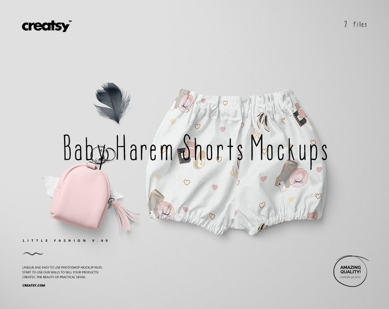 Baby Lantern Harem Shorts Mockup Set Little Fashion Series Etsy