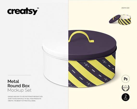 Download Metal Round Box Mockup Set Etsy
