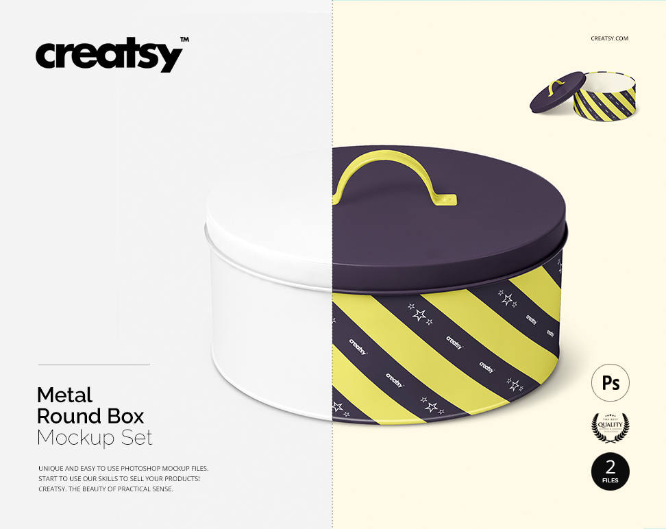 Download Metal Round Box Mockup Set Etsy