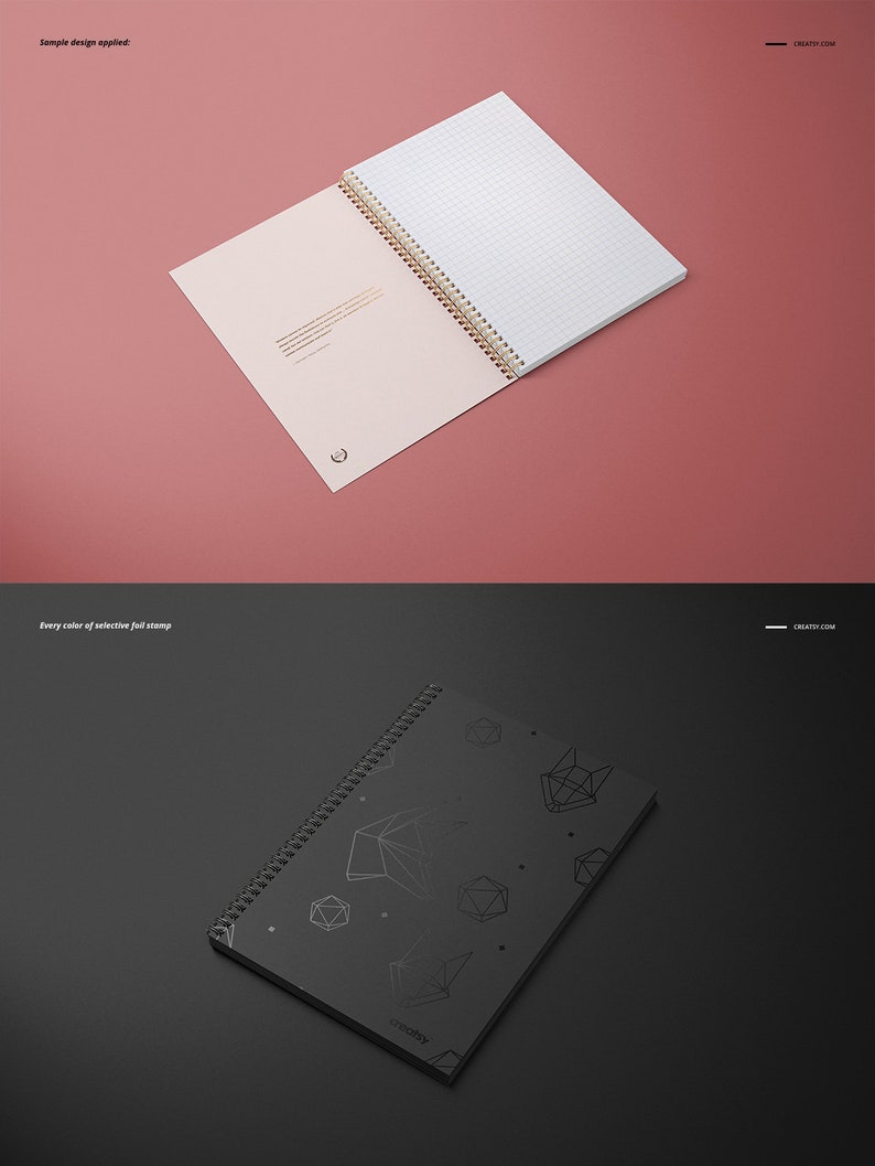 Download A4 Notebook Mockup Set square holes Notebook template | Etsy