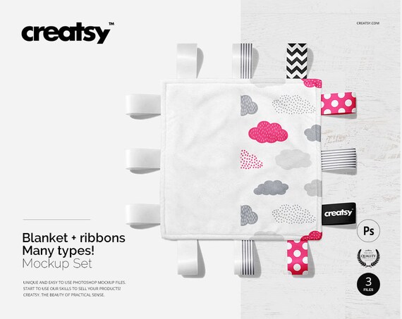 Download Blanket Mockup Set Ribbon Blanket Temaplate Ribbon Mockup Etsy PSD Mockup Templates