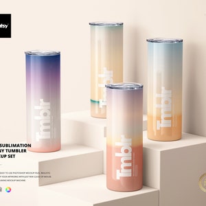 20oz Sublimation Skinny Tumbler Mockup Set