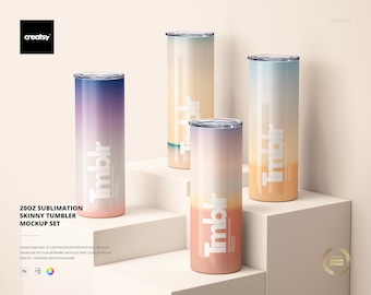 20 Unzen Sublimation Skinny Tumbler Mockup Set