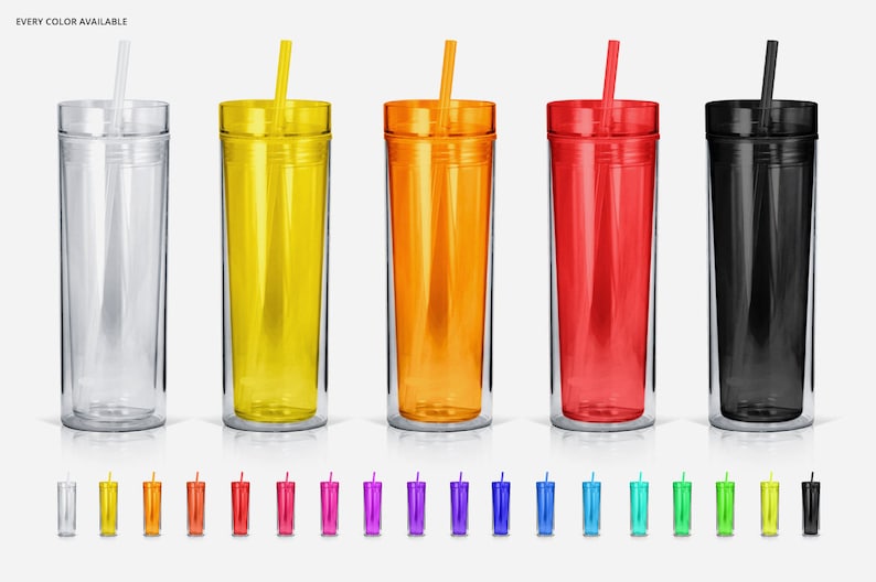 Download Double-Wall Acrylic Tumbler Mockup Set Plastic Water bottle | Etsy