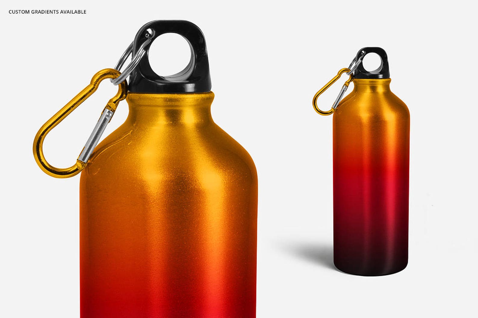 Aluminum Water Bottle Mockup Set Sport Bottles Mockup