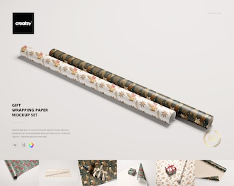 Gift Wrapping Paper Mockup Set