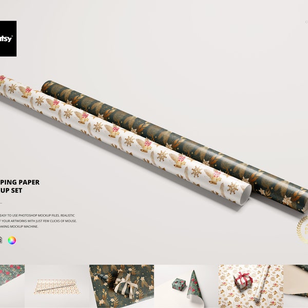 Gift Wrapping Paper Mockup Set