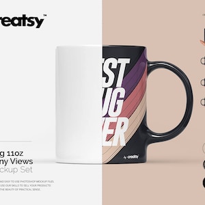 Mug Mockup Set 11 oz, Mug In Hands Mockup Bundle, Coffee Mug Template, Christmas, Custom Mug, Ceramic Mug, Personalized, Mug mockup hand PSD