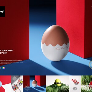 Conjunto de maquetas de tarjetas de huevos de Pascua