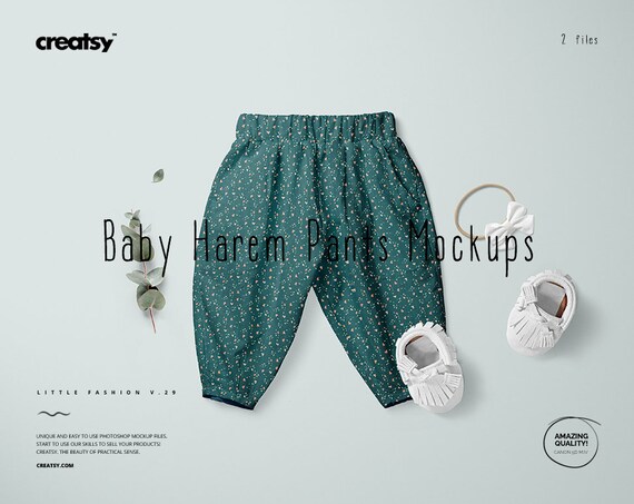 Baby Lantern Harem Pants Mockup Set Etsy