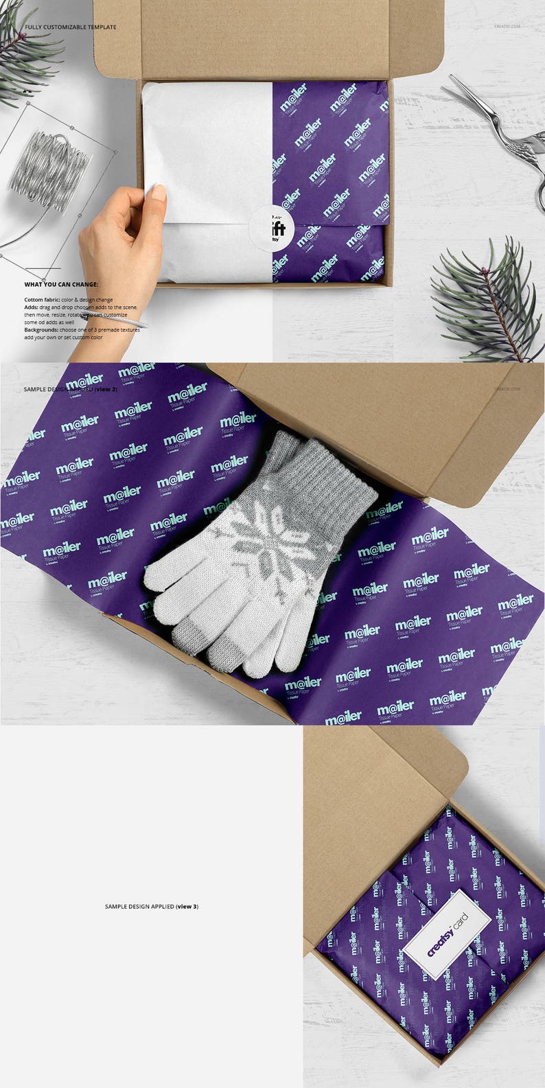 Download Mailing Box Wrapping Tissue Paper Mockup Set Gift Boxes Paper Party Supplies Keyforrest Lt