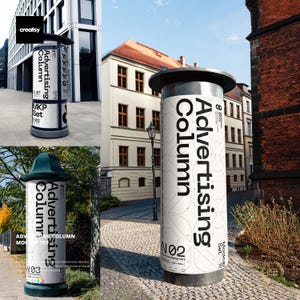 Advertising Column Mockup Set