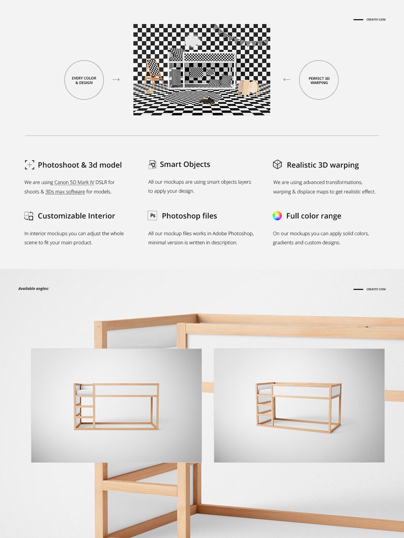 Download Ikea Kura Kids Bedroom Creator Mockup Set Decals for Kura Bed | Etsy