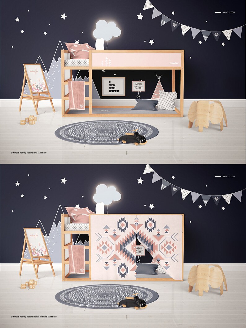 Download Ikea Kura Kids Bedroom Creator Mockup Set Decals for Kura ...