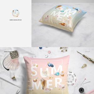 Fabric Factory vol.3: Polyester Throw Pillow Mockup Set, Custom Pillows, cover Template, Pillow In Hands Template, Personalized Pillow, PSD image 7