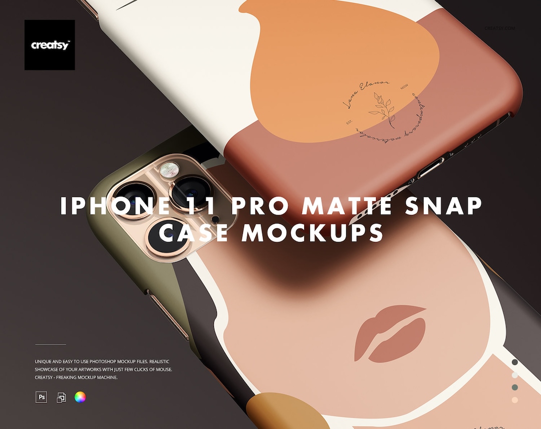 IPhone 11 Pro Matte Snap Case Mockup Set