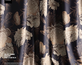 Velvet Fabric Mockup Set 31FFv11 – Twisted Drape Scene, Layered PSD, Smart Objects