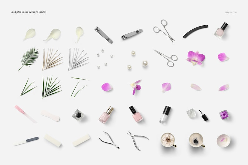 Download Nails Mockup Set Nails Art Template Hand Nails Feet Nails ...