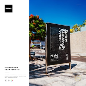 Sunny Sidewalk Poster Ad Mockup