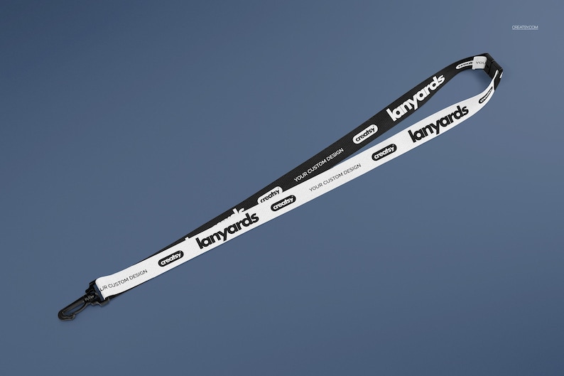 Polyester Lanyard Mockup Set Neck Strap Breakaway Buckle Metal Clip Editable PSD Files image 7