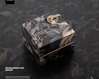 Square Jewelry Box Mockup