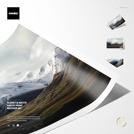 Glossy & Matte Photo Print Mockup Set