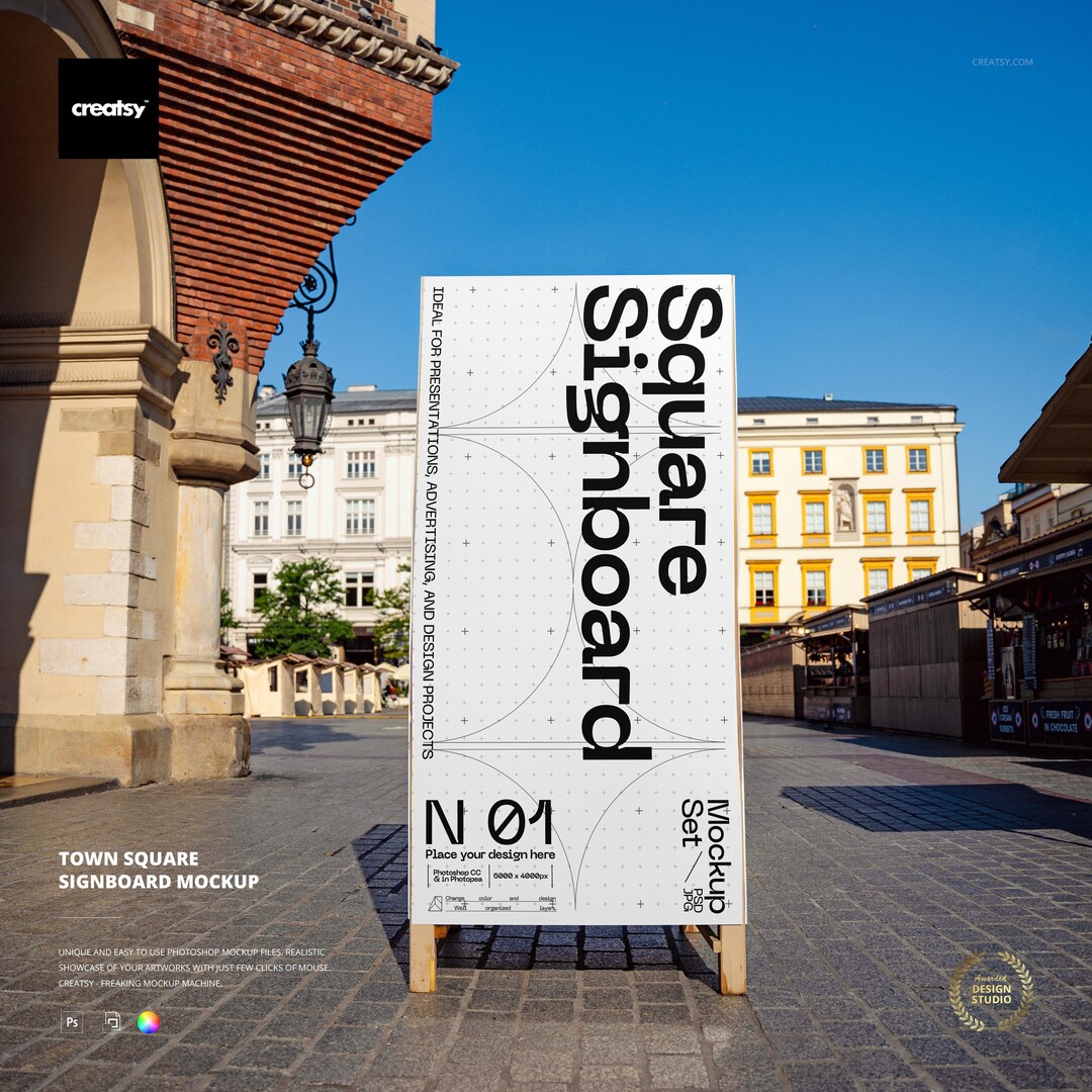 Town Square Signboard Mockup - Etsy