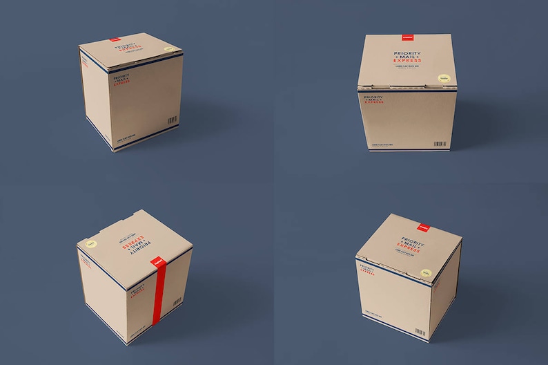 Download Mailing Box Mockup Kraft Boxes Cardboard Box Template Mail ...
