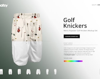 Men’s Polyester Golf Knickers Mockup Set