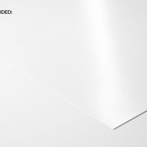 Op de afbeelding: Een witte, schuine oppervlakte met een lichte glans. De woorden "FILES INCLUDED:" staan in het zwart linksboven. De afbeelding is een minimalistisch ontwerp, met focus op textuur en licht.