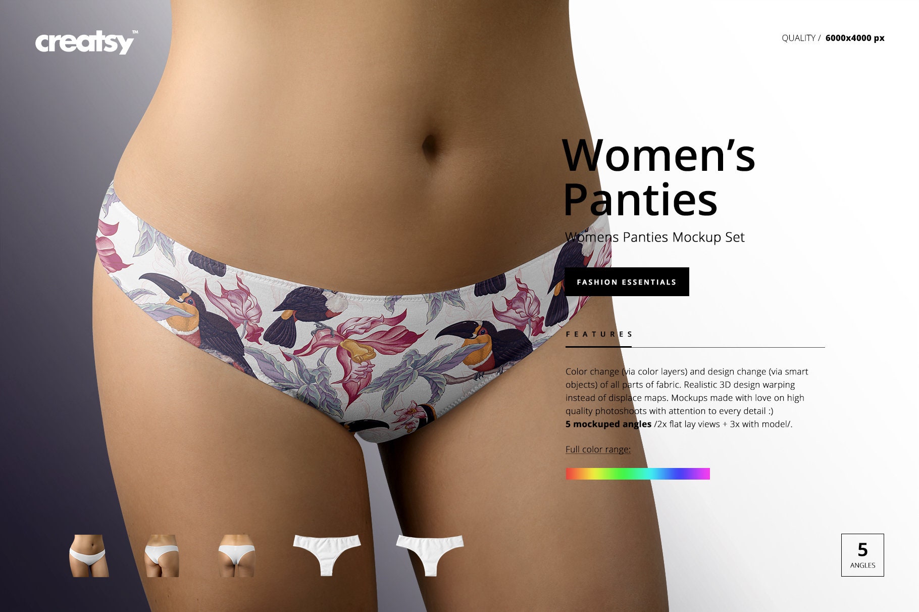 Women's Panties Mockup Set, Panties Tempalte, Briefs Mockup 