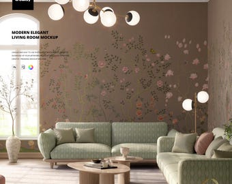 Modern Elegant Living Room Mockup