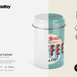 Metal Canister Mockup Set, Canister template, Personalized Canister, Metal Can, Steel Custom Canister