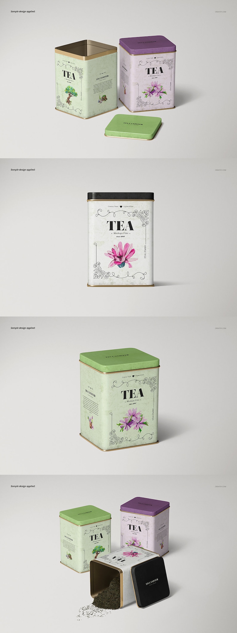 Download Tin Canister Mockup Set Tea Metal Box Mockup Tin Temaplte | Etsy