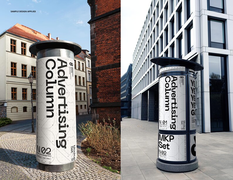 Advertising Column Mockup Set - Etsy